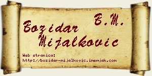 Božidar Mijalković vizit kartica
